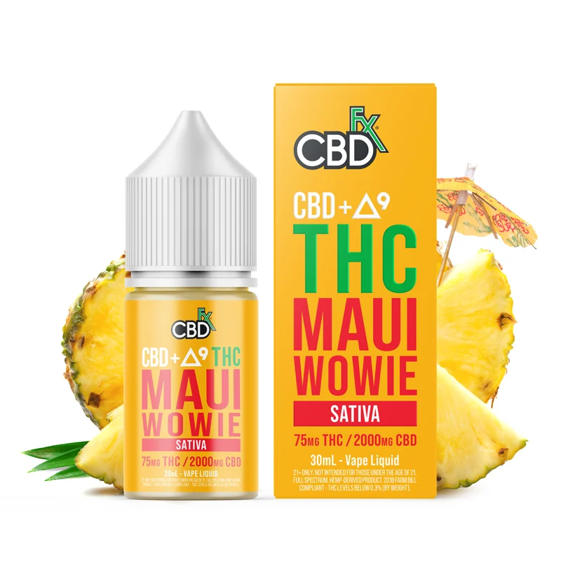 Buy THC Vape Juice online Australia, the Best THC e-Liquid You Can buy in Sydney, CBD + Delta-9 THC Vape Juice: Maui Wowie Sativa for sale Melbourne, Brisbane